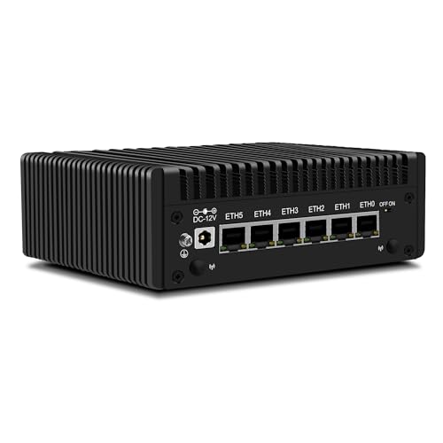 CWWK Mini PC N355 (Upgraded N305), Firewall Appliance, OPNsense Mini Computer with 6 Port i226-V 2,5 GbE LAN, F5 Fanless Micro PC DDR5 16 GB RAM 1TB NVMe SSD, USB Type-C, 3-Display
