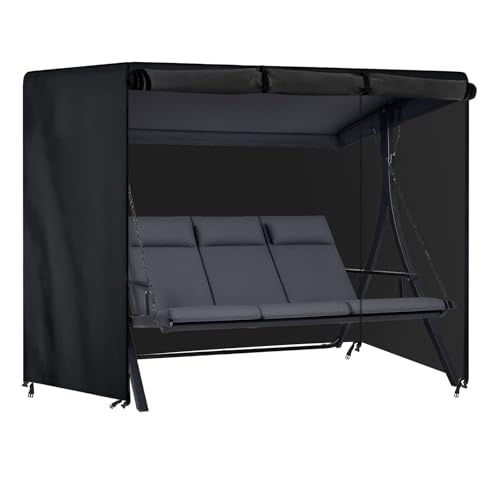 PATWING Capa de balanço de jardim, cobertura de balanço de jardim exterior de 3 - 4 lugares, 600D impermeável UV rede de rede capa baloiço jardim, com fechos e fivelas