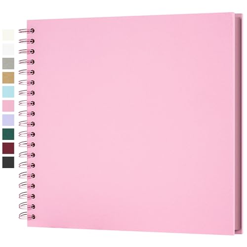 Yopih Álbum de fotos Scrapbooking DIY 25,5 x 25,5 cm papel Kraft rígido com 20 folhas, livro de recordações fotográficas, rosa