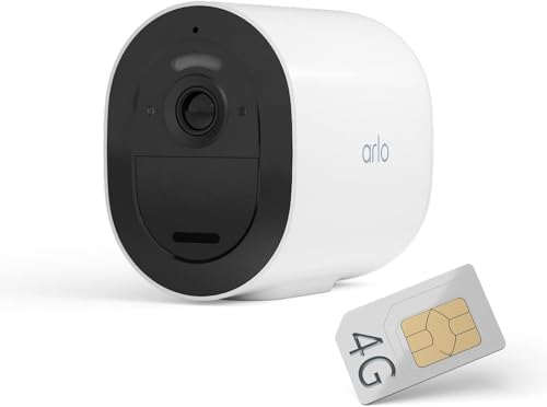 Arlo Go 2 Câmara de vigilância 100% sem fios HD, conexão Wi-Fi ou SIM 3G/4G LTE, armazenamento local com cartão SD ou na nuvem, visão noturna, resistente à água, áudio bidirecional, branco