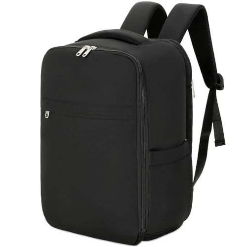 Cozary Mochila viagem cabine avião para Ryanair Easyjet bagagem de mão mala de viagem homem mulher malas de viagem cabine mochila portátil 14 polegadas para trabalho, escolas preto
