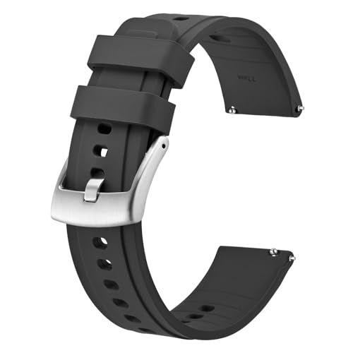 BISONSTRAP Flexível correia de silicone 18 mm 20 mm 22 mm 24 mm, correia de relógio borracha de libertação rápida para homem e mulher
