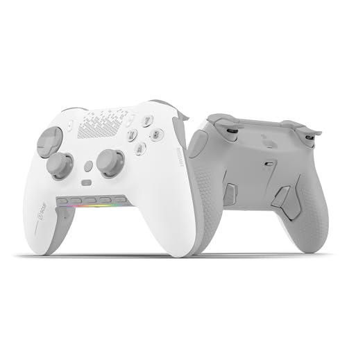 SCUF ENVISION PRO Wireless V1 (2023) Controlador para jogos de PC - Cinco teclas G removíveis - palhetas traseiras - disparadores instantâneos - compatível com iCUE - branco