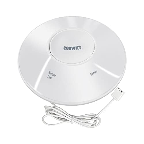 Ecowitt Gateway Hub GW2000 para estações meteorológicas com sensor outdoo, Wi-Fi/com fio 3 métodos, sensores integrados 3 em 1 de temperatura/humidade/pressão atmosférica para jardim doméstico