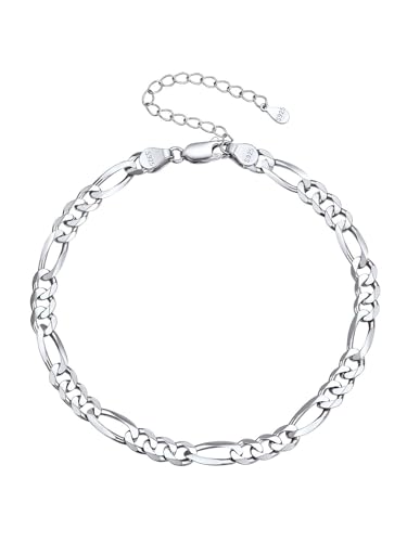 Silvora Tornozeleira mulher pulseira de tornozelo prata de lei 925 corrente fina ajustável de pé pulseiras tornozeleira de verão para praia piscina praia rua férias