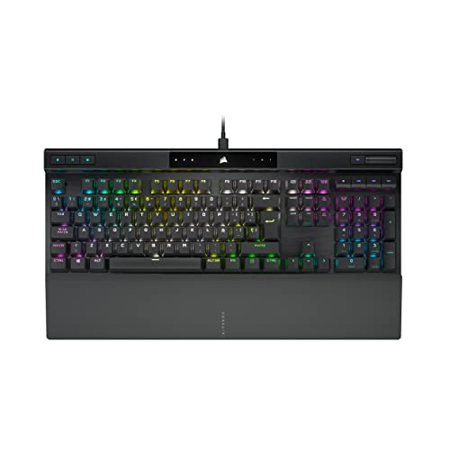 CORSAIR K70 RGB PRO Teclado mecânico com cabo para jogos, interruptores lineares, Cherry MX Red, SOCD, porta-chaves PBT Double-Shot, 8000 Hz Hyper-Polling, NKRO, torneio Switch, QWERTY ES - preto