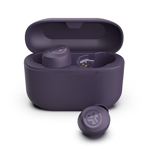 JLab Go Air Pop Auriculares sem fios Bluetooth, Wireless Earbuds 35 horas desempenho com caixa de carregamento - Auriculares Bluetooth sem fios com microfone, Dual Connect, App, violeta