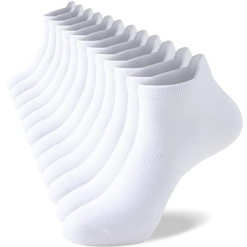 Niorasen Meias desportivas de bambu para homem, 6 pares, meias desportivas antibolhas, meias atléticas de corte baixo para caminhar