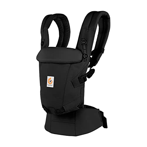 Ergobaby Mochila porta-bebé adaptada para recém-nascidos desde o nascimento, porta-bebé ergonómico de algodão SoftTouch de 3 posições para transportar no abdómen e nas costas, Onyx Black