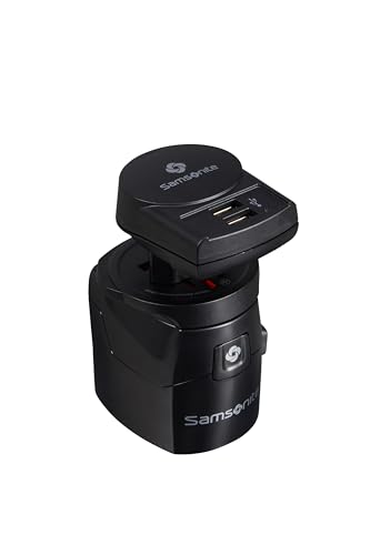 Samsonite Acessórios de viagem - World Adapter Pro 3 -P+USB, preto (preto), Preto (Preto), Garrafas e recipientes de viagem