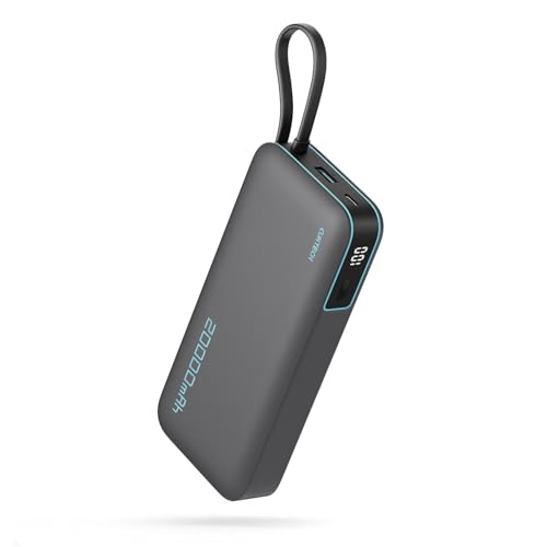 CUKTECH CP253L Power Bank 20.000 mAh, bateria portátil com cabo USB-C integrado, PD 45 W powerbank com 1 x USB-C, 1 x USB-A, bateria externa carregamento rápido compatível Phone, Galaxy, Xiaomi,