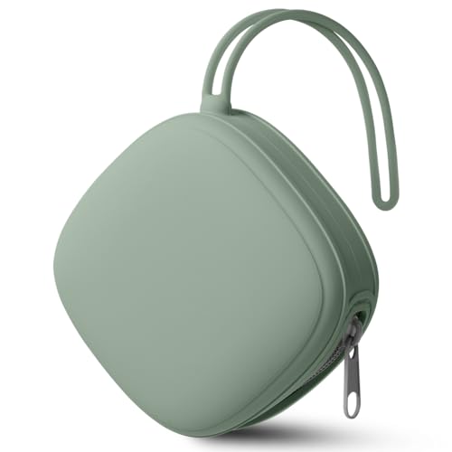 Aolso Caixa de chupeta de silicone, estojo de chupeta, estojo para guardar chupetas, estojo para guardar chupetas, adapta-se à maioria dos estilos de chupeta e mordedor - verde