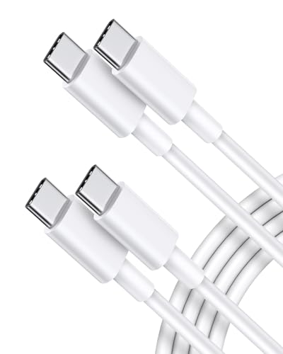 CLEEFUN Cabo USB C a USB C 1 M 2Pack, cabo USB C branco, 60 W cabo tipo C carregamento rápido para iPhone 16 15 Pro Max, iPad 10 Gen, Galaxy S25 S24 S23 Ultra, Pixel 9 8 Pro