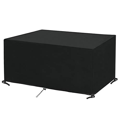 SanGlory Capa protetora para móveis de jardim, capa de mesa de jardim, capas para móveis de jardim, tecido Oxford capa de exterior impermeável, anti-UV, retangular, 170 x 94 x 71 cm