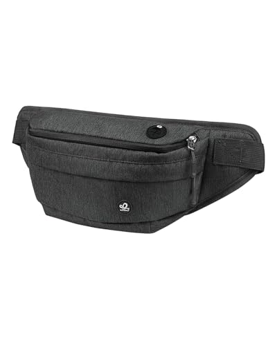 WATERFLY Bolsa de cintura para homens e mulheres, impermeável, grande, para caminhadas, transportar todos os telefones para corrida, caminhada, viagem, Preto, Casual, simples, na moda, corrida