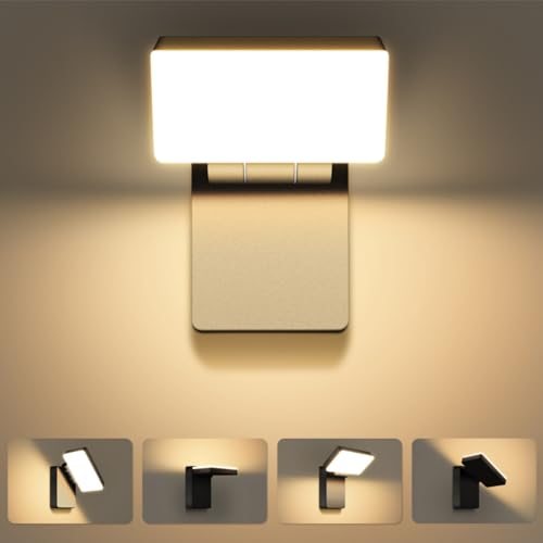 Kingwen 40 W LED aplique exterior parede 180 ° dobra rotação 360 ° IP65 impermeável 3000 K candeeiro de parede Warm White, iluminação multiângulos, adequado para jardim/corredor/varanda apliques