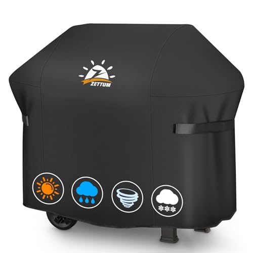Zettum Capa para churrasco de 152 cm, 7107, para Weber Genesis 300 séries, resistente e impermeável, cobertura de revestimento de poliuretano para Weber, Dyna-GLO, Nexgrill (152 x 66 x 11 cm)