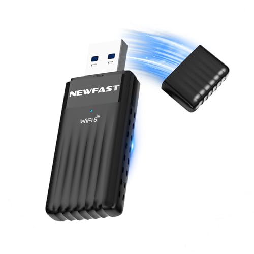 NEWFAST 3000 Mbps Adaptador WiFi USB para PC, Wi-Fi 6 Alcance Dual Band 5 GHz & 2,4 GHz recetor WiFi USB, compatível com Windows 11/10, adaptador Wi-Fi suporte MU-MIMO, OFDMA, WPA3