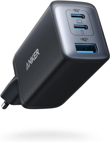 Anker Carregador USB C (Nano II de 65 W) Pod de 3 portas PPS carregador rápido, fonte de alimentação USB-C compacta para MacBook Pro, iPad Pro, Steam Deck, Galaxy S20, DELL XPS 13, Note 20/10+, iPhone
