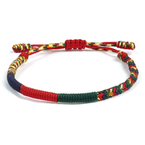 Aucuu Pulseiras da amizade, pulseiras trançadas ajustáveis à mão, pulseiras tibetanas e presente budista, pulseira de boa sorte para amigos, casais, presente de graduação
