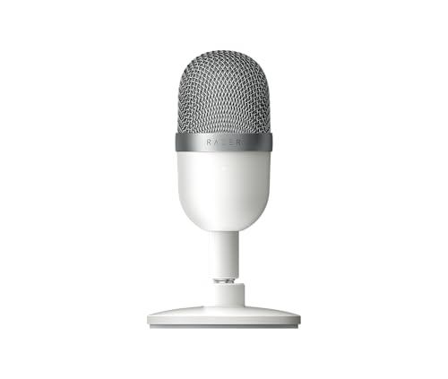 Razer Seiren Mini - Microfone compacto para USB para streaming, compacto com padrão polar supercardióide, suporte inclinável, amortecedor integrado) Mercury
