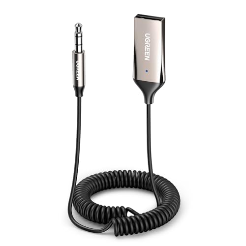 UGREEN Receptor Bluetooth 5,4 adaptador jack 3,5 mm Aux auxiliar conector áudio carro mãos livres, cinzento escuro