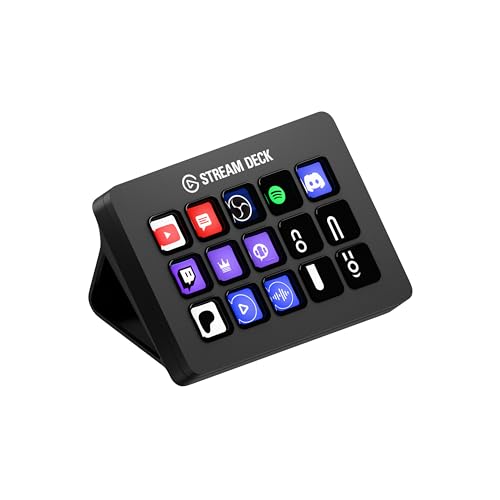 Elgato Stream Deck MK.2 – Controlador de estúdio, 15 teclas macro, ativa ações em apps e software como OBS, Twitch, YouTube e outros, funciona no Mac e PC, preto