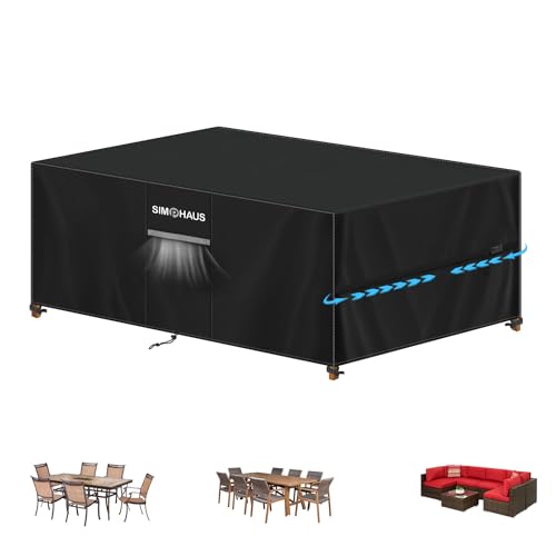 SIMPHAUS Capas móveis exterior capa protetora mesa exterior capas impermeáveis para sofás de exterior protetor móveis exterior impermeável resistente ao vento tecido Oxford 420D 210 x 110 x 74 cm