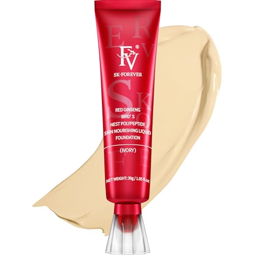 FV Base de maquilhagem de longa duração, base de maquilhagem mate de alta cobertura, Flawless base de maquilhagem para pele gorda, Ivory, 30 ml
