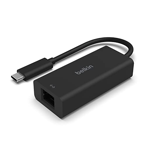 Belkin Adaptador USB Tipo C para Ethernet de 2,5 GB, certificação USB-IF e Thunderbolt 3/4, adaptador de rede USB-C para LAN compatível com MacBook Pro/Air, iPad Pro, XPS, Surface e outros
