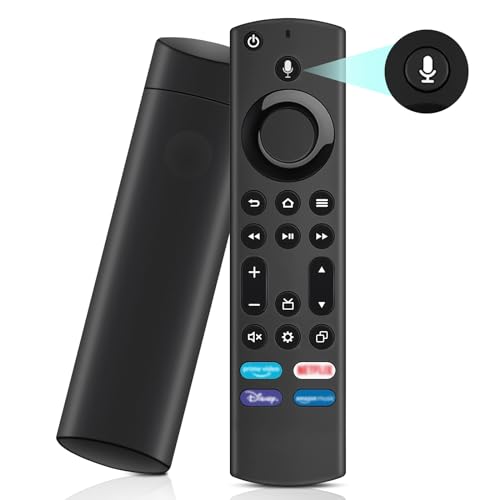 Controlo remoto por voz de substituição (4.ª geração), controlo remoto de substituição com função de voz adequado para Smart TV Stick de 2.ª e 3.ª geração, adequado para Smart TV Cube de 1.ª e 2.ª