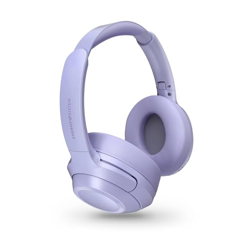 Energy Sistem Lavender Stellar ANC – Auriculares Bluetooth (5,4, ANC, plástico reciclado, microfone ENC, faixa de cabeça dobrável, almofadas de couro proteico) lilás