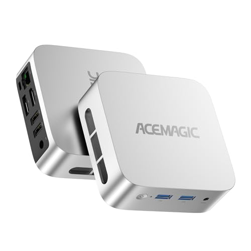 ACEMAGICIAN T8PLUS Mini PC, SJFS Intel Alder Lake-N100 (até 3,4 GHz), 16 GB LPDDR5 512 GB M.2 SSD, mini computador de mesa duplo Ethernet, 4K UHD, para negócios, escritório em casa