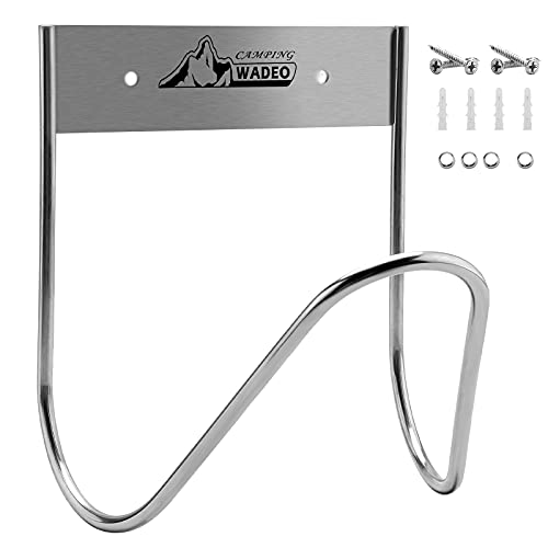 WADEO Suporte de mangueira de aço inoxidável, suporte de parede para mangueira de água, cabos de extensão, mangueira de compressor de ar, resistente e à prova de ferrugem