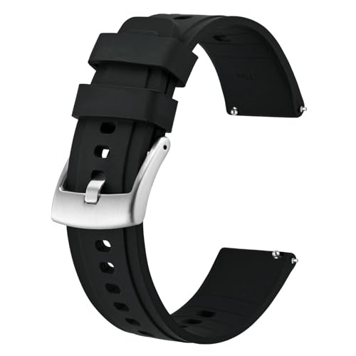 BISONSTRAP Flexível correia de silicone 18 mm 20 mm 22 mm 24 mm, correia de relógio borracha de libertação rápida para homem e mulher