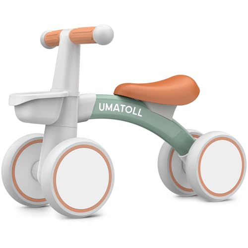Umatoll Bicicleta sem pedais para crianças a partir de 1 ano de equilíbrio, brinquedos para bebés de 12 a 24 meses, bicicleta para bebé com cesta, bicicleta para meninos e meninas como presente de