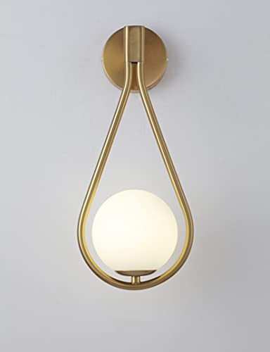 KRIPINC Aplique parede interior LED bola de vidro 5 W, aplique parede bola, aplique de parede balão, aplique parede interior vintage para sala de estar, quarto, mesa de cabeceira, corredor, escadas