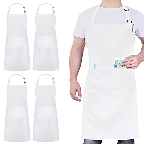 atopo 4 peças Chef avental, avental preto impermeável com 2 bolsos, avental de cozinha ajustáveis para churrasco cozinhar ao forno jardim restaurante