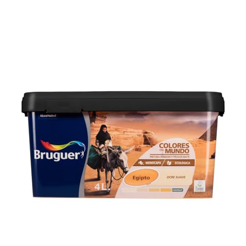 Bruguer Cores do mundo pintura acrílica para paredes monocamada Egito ocre suave 4 L