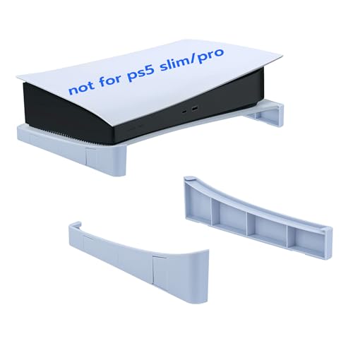Mcbazel Suporte horizontal compatível com consola PS5 DE/UHD, suporte base para disco PS5 e consola de edição digital, com almofadas antiderrapantes Gery branco (não para PS5 Slim/PS5 PRO)
