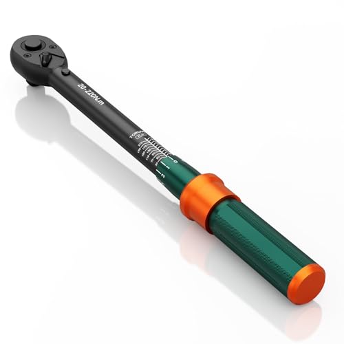 NADOKHI Chave dinamométrica 1/2", 20-220 Nm, 72 dentes cabeça reversível chave dinamométrica carro, precisão ± 3%, para reparação e manutenção de motociclos, carro e camião