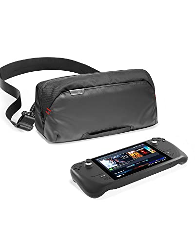 tomtoc Funda de Transporte para Consolas Steam Deck (OLED)/Nintendo Switch 2/ASUS ROG Ally X/PS Portal/MSI Claw 8/7 AI+ y Accesorios, Bolsa Protectora para Adaptador de CA, Ligera Bolsa de Viaje