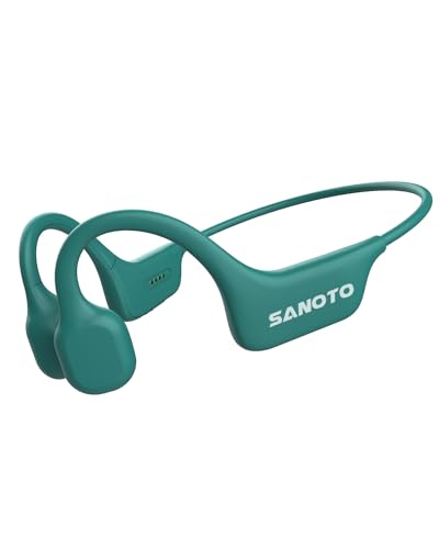 SANOTO Auriculares condução Osea Bluetooth 5.0 Open Ear auriculares sem fios desportivos auriculares óculos IPX7 impermeáveis auriculares para correr escritório de ciclismo e fitness