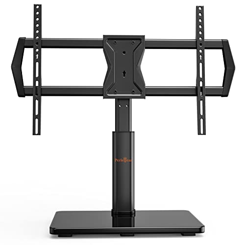 Perlegear Suporte de TV universal para ecrãs de 37 - 65/70 polegadas curva / plana TVs, suporte de mesa de TV rotativo e altura ajustável até 45 kg, suporte de TV com base estável e VESA MAX 600 x 400