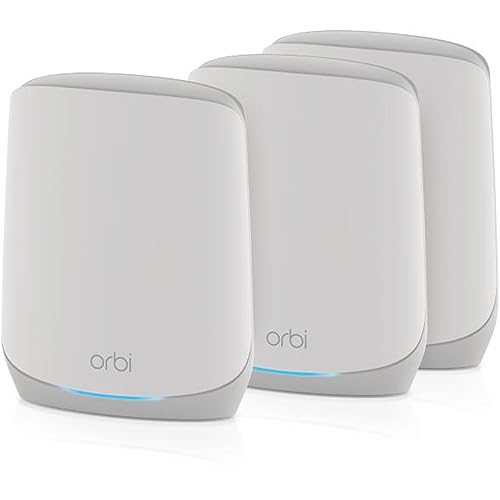 NETGEAR Orbi Sistema de malha WiFi 6 RBK763S - Router Mesh e 2 extensores - cobertura até 525 m2 - Melhora a velocidade WiFi até 5, 4 Gbps e 75 dispositivos - configuração simples da aplicação