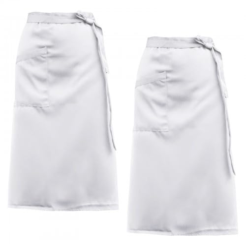 Ehuihuan 2 peças avental de cintura, avental de cozinha para homem, avental de empregado de mesa com bolso, aventais ajustáveis para chef, empregado de mesa, restaurante, casa padeiro