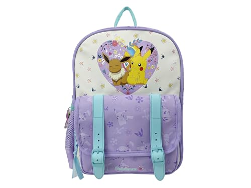 CYPBRANDS Pokémon, mochila, malas, material escolar, pacote de pacote de cor roxo, produto oficial