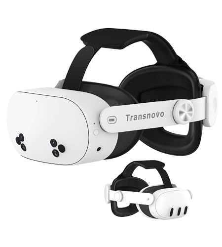 TRANSNOVO Correia Elite para Meta Quest 3/Quest 3S acessórios, Elite correia compatível com Oculus Quest 3/Quest 3S, VR auricular Elite correia de couro PU melhorada mais larga e mais grosso