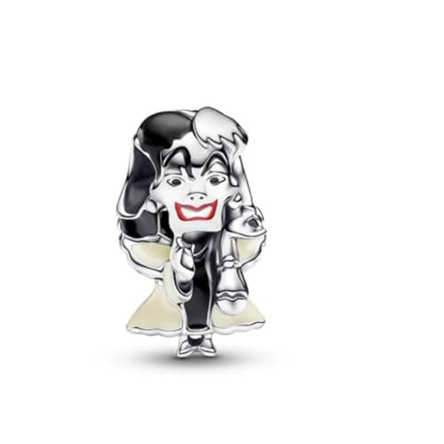 GHMIOU Charm - Missangas de prata de lei 925 com contas de desenhos animados de prata de lei 925, prata esterlina