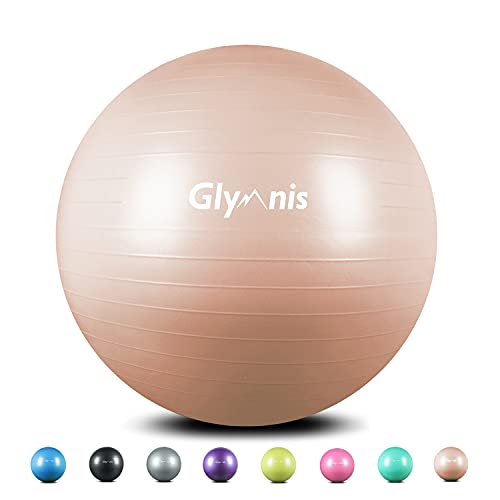 Glymnis Bola de pilates bola anti-Burst para pilates, ginástica fitness gravidez ioga gravidez 55 cm 65 cm 75 cm com insuflador